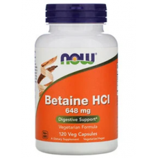 NOW Betaine HCL, 648 mg, 120 vege caps